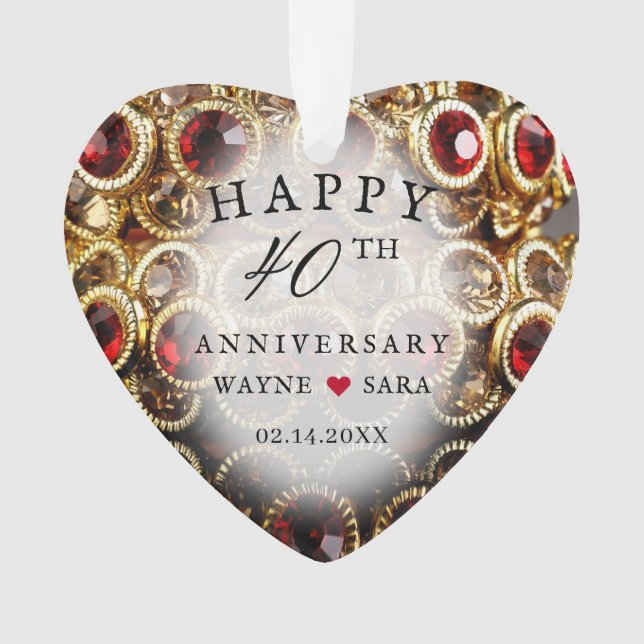 40e anniversaire du Mariage Ruby et Bijoux en or (devant)
