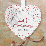 40e anniversaire du Mariage Ruby Hearts<br><div class="desc">Conçu pour coordonner avec notre collection du 40e anniversaire Ruby Hearts. Doté d'un coeur de rubis délicat. Personnalisez avec votre spécial quarante ans d'anniversaire de rubis informations en lettres chic. Conçu par Thisisnotme©</div>