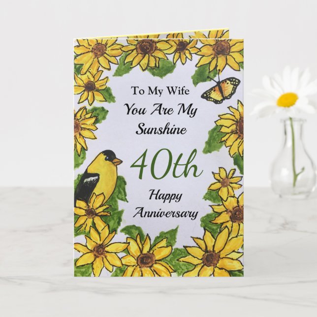 40e Anniversaire Femme Vous êtes ma carte soleil (Petite plante)