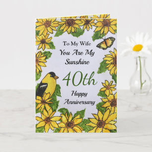 40e Anniversaire Femme Vous êtes ma carte Sunshine