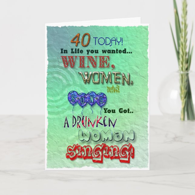 40e anniversaire, Femmes du vin et carte de chanso (Devant)