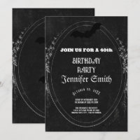 40e anniversaire fête gothique rouge Invitation