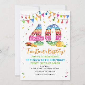 40e anniversaire Fiesta Invitation