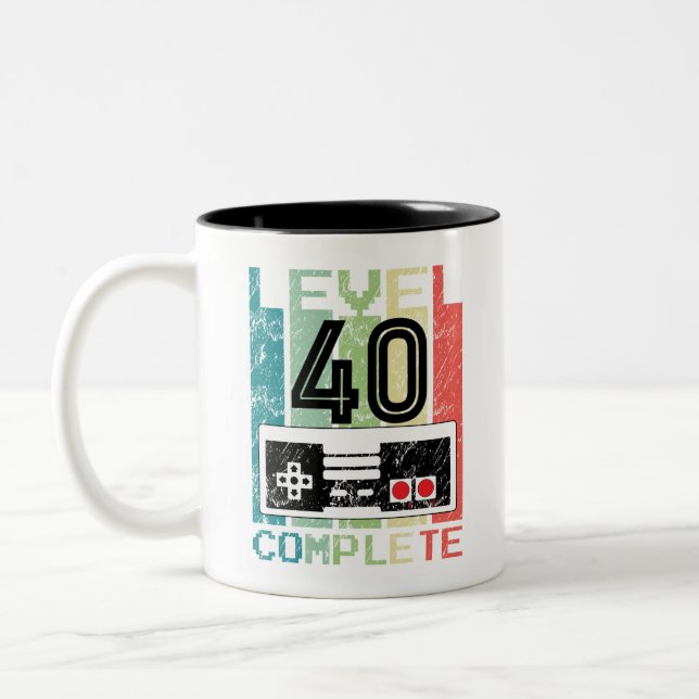 40e anniversaire Gamer niveau cadeau 40 Mugs compl (Gauche)