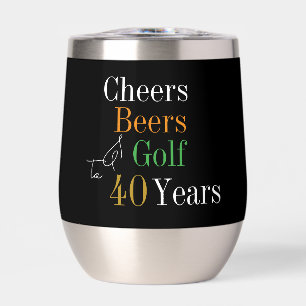 40e anniversaire Golf Cheers Bières Black Gold Par