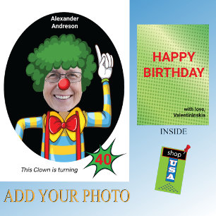 40e Anniversaire 🎈 Hilarious Clown Card