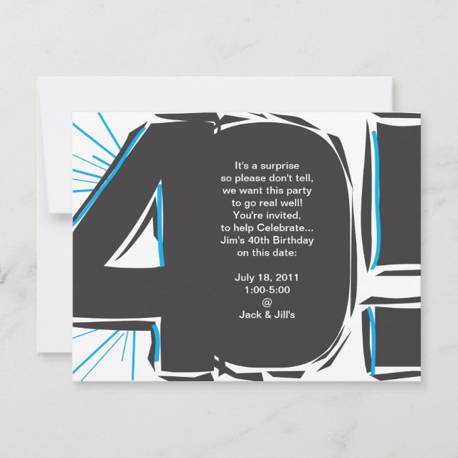 40e anniversaire Invitation (Devant)