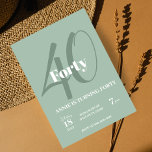 40e anniversaire Invitation Élégante fête moderne<br><div class="desc">Célébrez un jalon avec notre Elégante Invitation du 40e Anniversaire. Ce design moderne et chic allie élégance simple,  calligraphie captivante et typographie élégante. Parfait pour un anniversaire adulte,  il prépare le terrain pour une fête mémorable. Faites de votre 40e anniversaire un moment inoubliable avec cette invitation sophistiquée.</div>