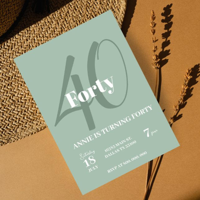 40e anniversaire Invitation Élégante fête moderne (Créateur téléchargé)