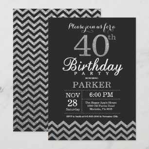 40e anniversaire Invitation Parties scintillant no