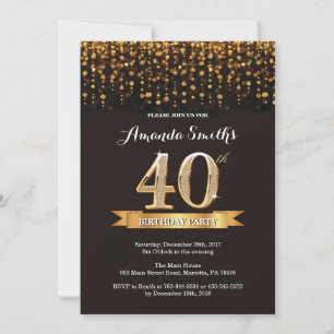 40e anniversaire Invitation Parties scintillant no