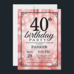 40e anniversaire Invitation Parties scintillant ro<br><div class="desc">Invitation à l'anniversaire 40e avec des lumières à cordes rouges avec Arrière - plan Parties scintillant rouge. Anniversaire rouge. Anniversaire adulte. Hommes ou Femmes Anniversaire Invitation. 13ème 15ème 16ème 18ème 20ème 21ème 30ème 40ème 50ème 60ème 70ème 80ème 90ème 100ème, Tout âge. Pour plus de personnalisation, cliquez sur le bouton "Customiser"...</div>