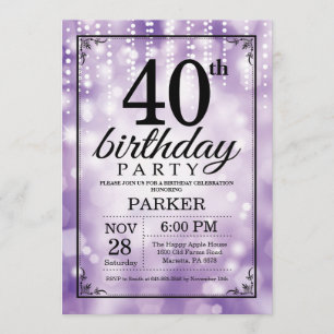 40e anniversaire Invitation Parties scintillant vi