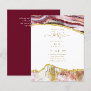 40e anniversaire Invitations Glamor Girly FUN mode