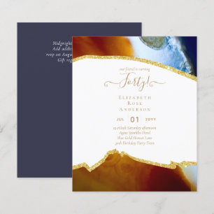 40e anniversaire Invitations Glamor Girly FUN mode