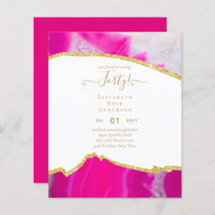 40e anniversaire Invitations Glamor Girly FUN mode