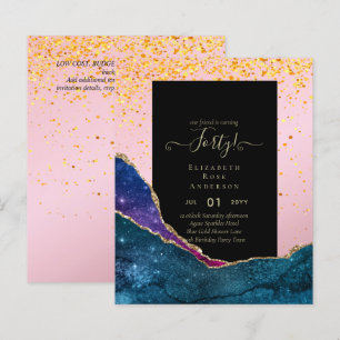 40e anniversaire Invitations Glamor Girly FUN mode
