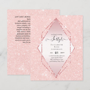 40e anniversaire Invitations Glamor Girly FUN mode