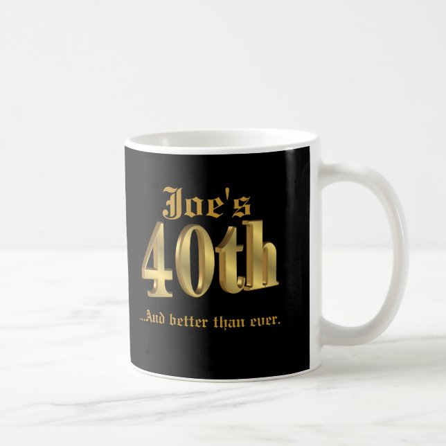 40e anniversaire Mug personnalisé (Droite)