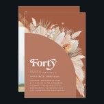 40e anniversaire pampas herbe terre cuite arche mo<br><div class="desc">Pampas moderne herbe 40e anniversaire terre cuite de fête arche photo design invitation.</div>
