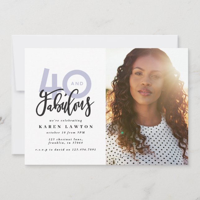 40e anniversaire photo 40 & fabuleux moderne color (Devant)