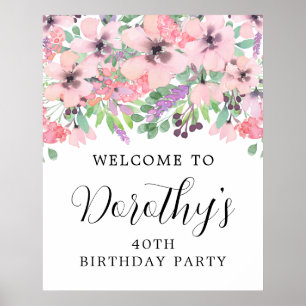 40e anniversaire Purple rose Fleur sauvage Affiche