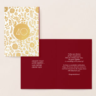 40e anniversaire Real Foil Cartes de luxe