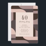 40e anniversaire Retro Arches Invitation<br><div class="desc">Design rétro et sophistiqué avec un motif vintage des années 60 avec arcades et formes.</div>