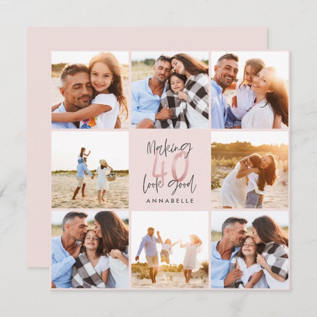 40e anniversaire rose girly parties scintillant ph (Devant / Derrière)