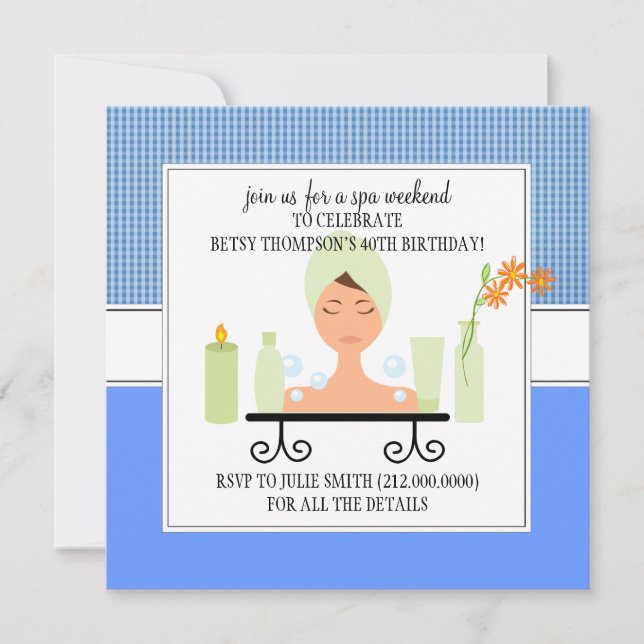 40e anniversaire Spa Weekend Getaway Invitation (Devant)