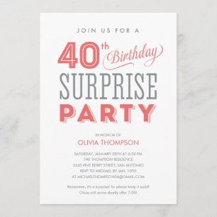 40e anniversaire surprise Invitations