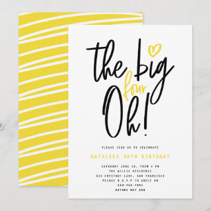 40e anniversaire typographie moderne jaune minimal