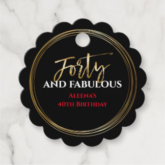 40e ET FABULEUSE étiquette cadeau d'anniversaire B