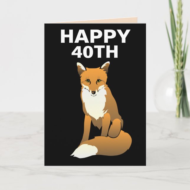40E FOX FOXY HEUREUX CARTES D'ANNIVERSAIRE (Devant)