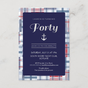 40e Invitation d'anniversaire - Quarante, été naut