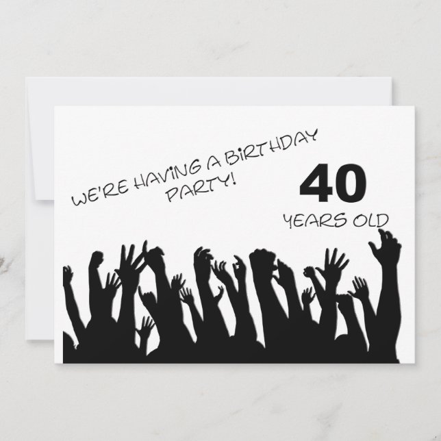 40e invitation de fête avec foule (Devant)