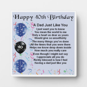 40e Poem Plaque de Papa Birthday
