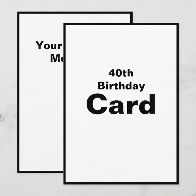 40e quarantième 40 Quarante 4-0 Carte d'anniversai (Devant / Derrière)