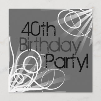 40e Swirl Invitations personnalisées avant et arri