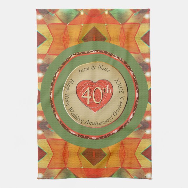 40e/Tout Anniversaire Serviettes de cuisine (Vertical)