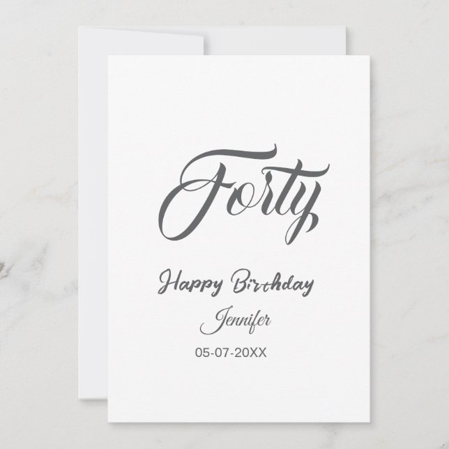 40ème lettre quarantième anniversaire ajouter nom  (Devant)