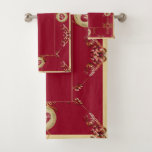 40th Wedding Anniversary  Bath Towel<br><div class="desc">Looking for the right 40th wedding anniversary towel set? Then perhaps a beautiful,  regal red,  ornate hearts emblems and will be just the thing for her!</div>