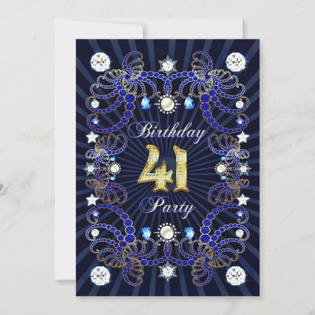41e anniversaire invitation de fête avec des masse (Devant)