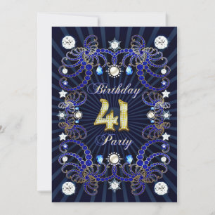 41e anniversaire invitation de fête avec des masse
