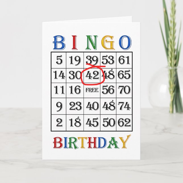 42e anniversaire Carte de Bingo (Devant)