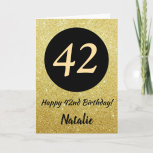 42e Joyeuse carte de Parties scintillant Black and