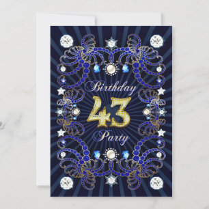 43e anniversaire invitation de fête avec des masse