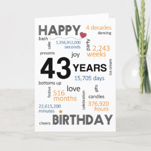 43e carte d'anniversaire
