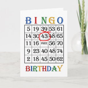 43e carte de bingo d'anniversaire
