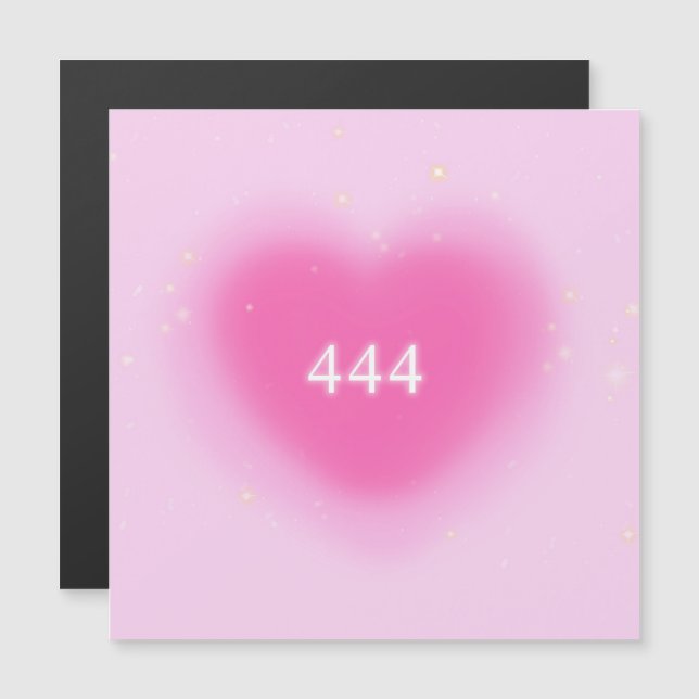 444 Moderne Coeur rose Numéro d'ange esthétique (Devant / Derrière)
